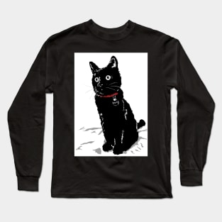 Merlin the Little Black Cat Long Sleeve T-Shirt